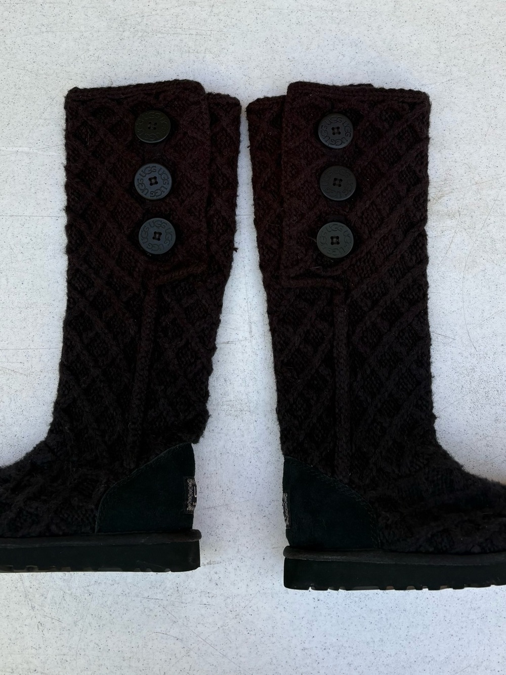 UGG Women’s Black Knit Button Tall Boots